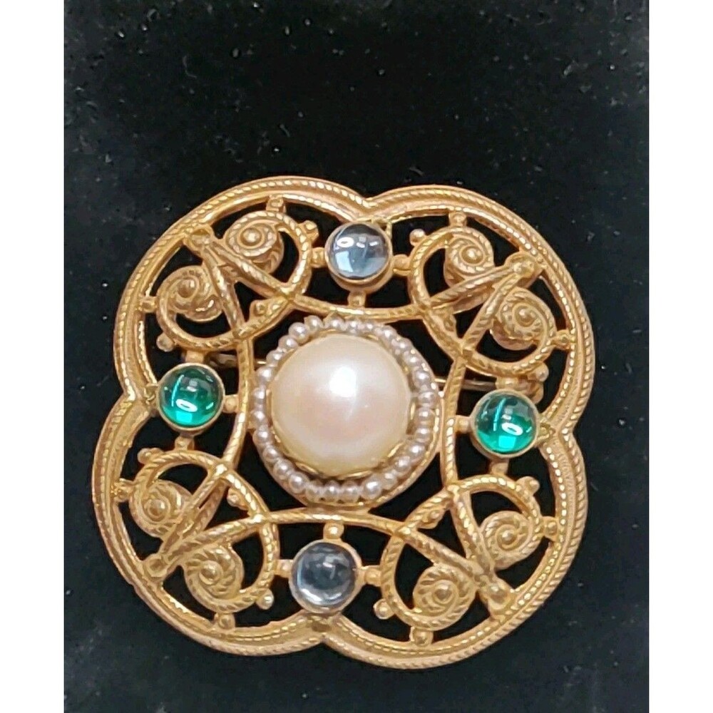 Miriam Haskell Phosphorescent & Glass  Brooch